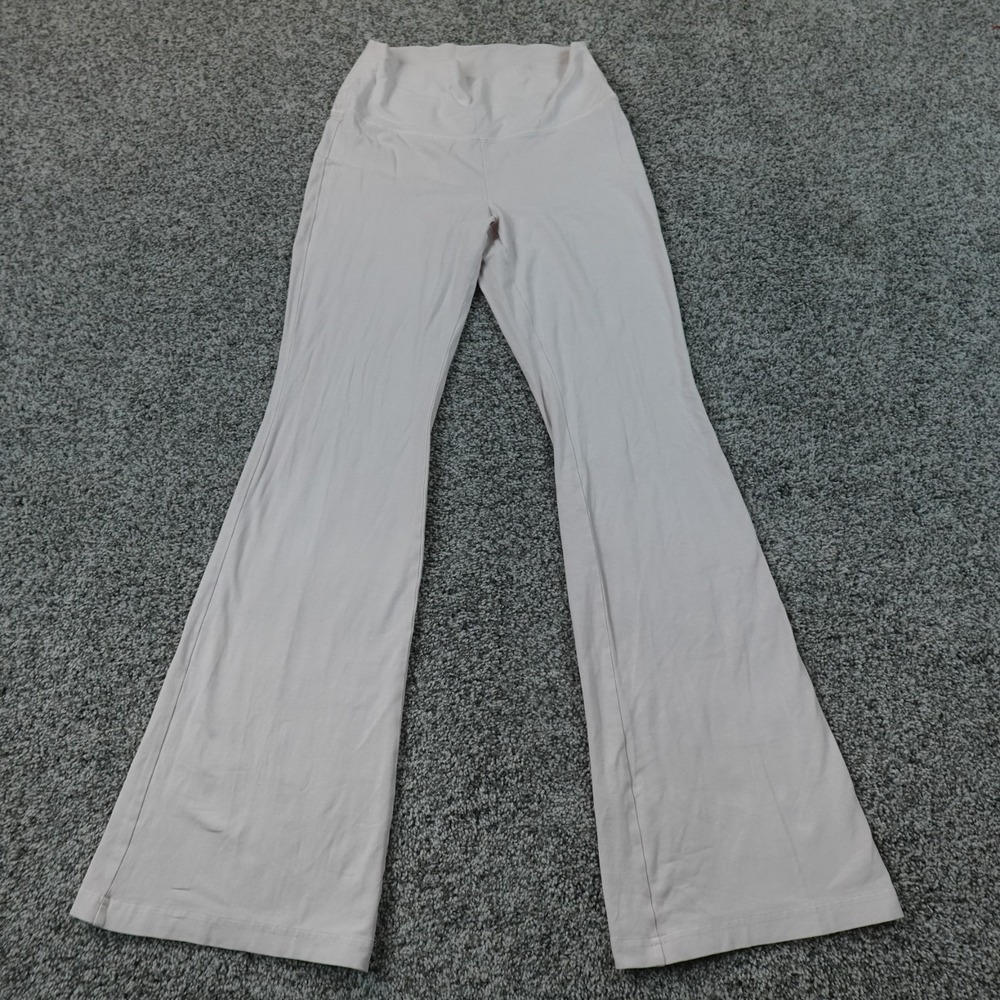 Tna Aritzia Pants Womens M Pink Flare High Rise Waist Leggings Stretch Pull On